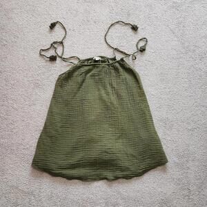 American Eagle green tie halter dress